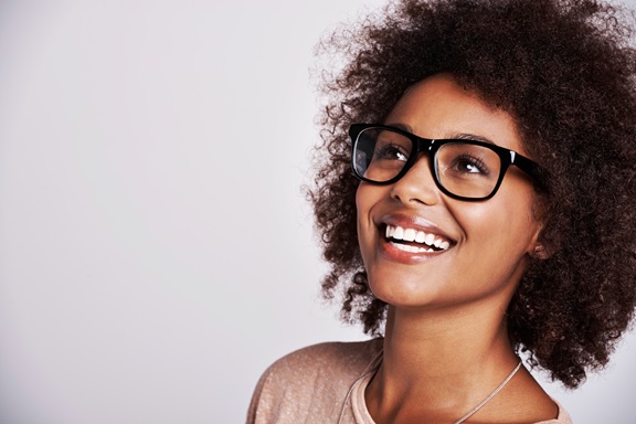 Happy Girl wearing Glasses